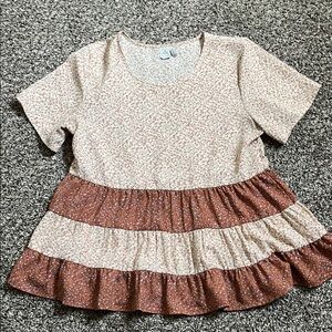 Floral Tiered Short Sleeve Top